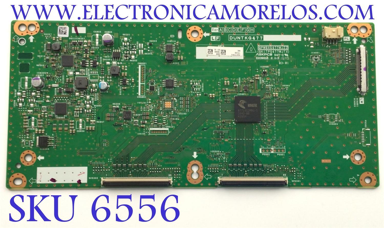 T-CON PARA TV SHARP / NUMERO DE PARTE KG477FM12 464 / DUNTKG477 / DUNTKG477FM12  / QPWBXG477WJZZ / QKITPG477WJTX / MODELO LC-60LE661U